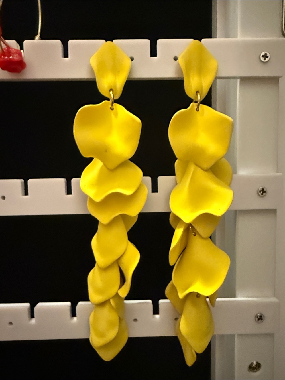 Yellow Floral Drop Earrings - Women Jewelry